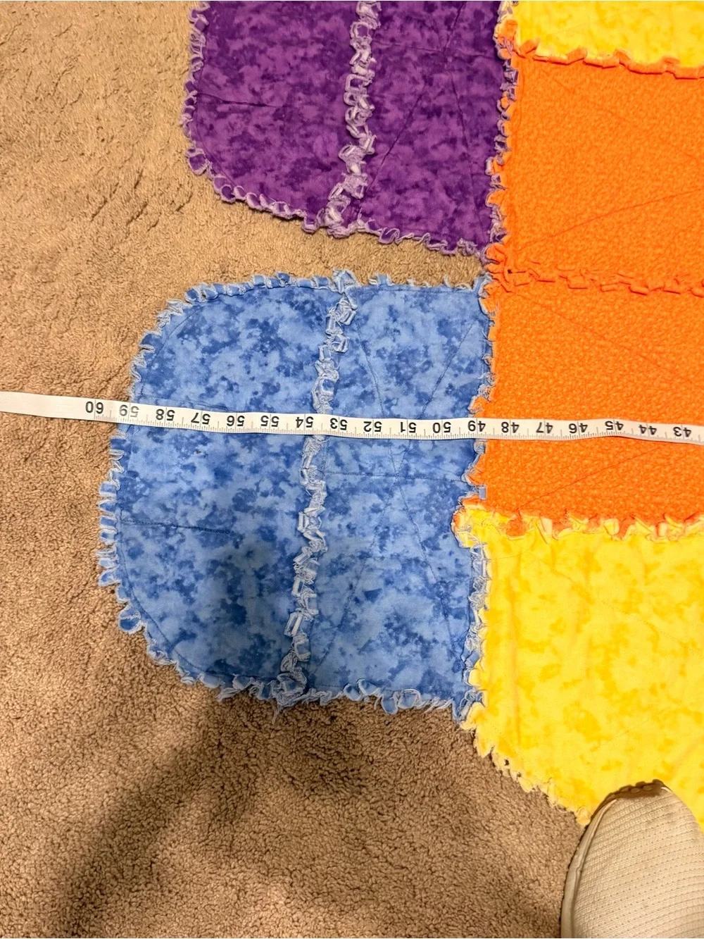 Patchwork Dog Shaped Vintage Quilt - Multi Rainbow Color Baby Blanket - So Cute!